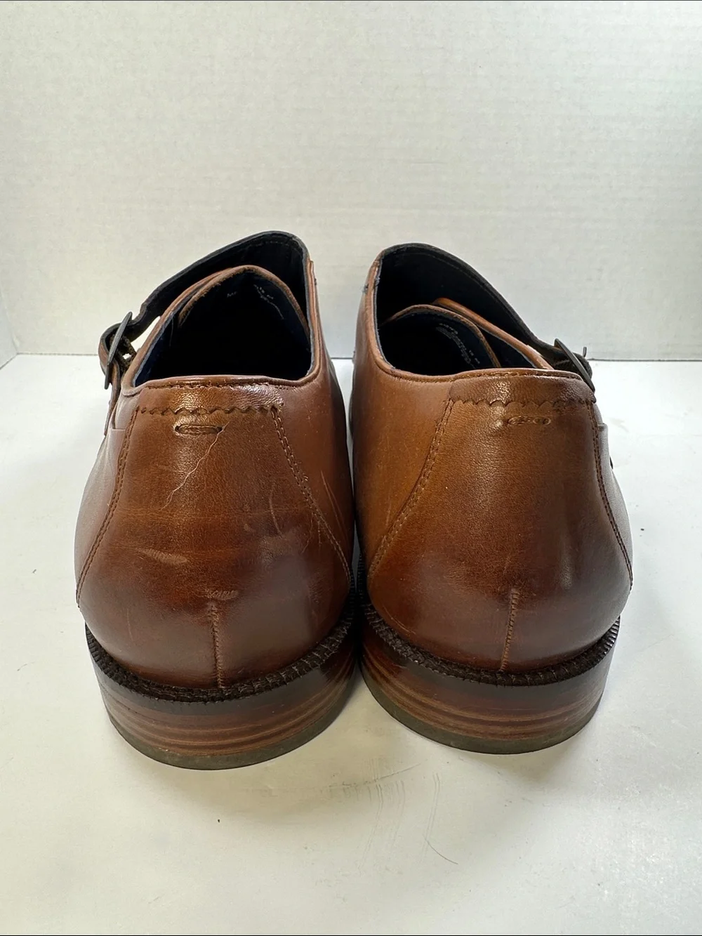 Cole Haan Harrison Grand 2.0 Dress Shoes Size 12 Tan Double Monk Strap Leather